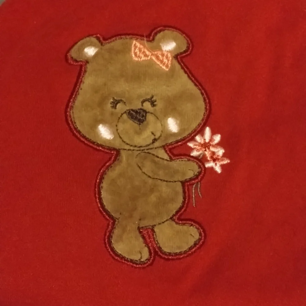 Garanimals Baby Girl Teddy Bear Burgundy Long Sleeve onesie Bodysuit Shirt 18M - Picture 9 of 12